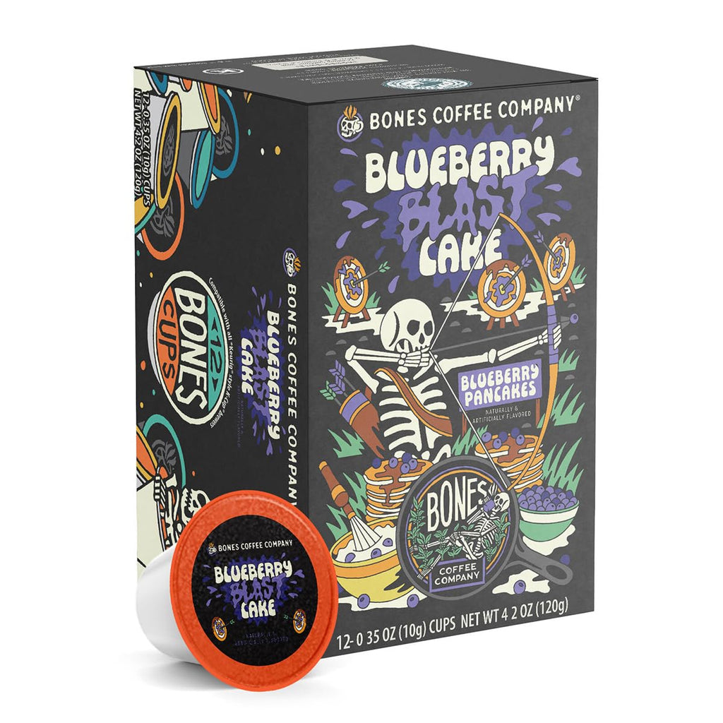 Bones Coffee Company Flavored Coffee Bones Cups Highland Grog Butterscotch Caramel | 12ct Single-Serve Coffee Pods Compatible with Keurig 1.0 & 2.0 Keurig Coffee Maker