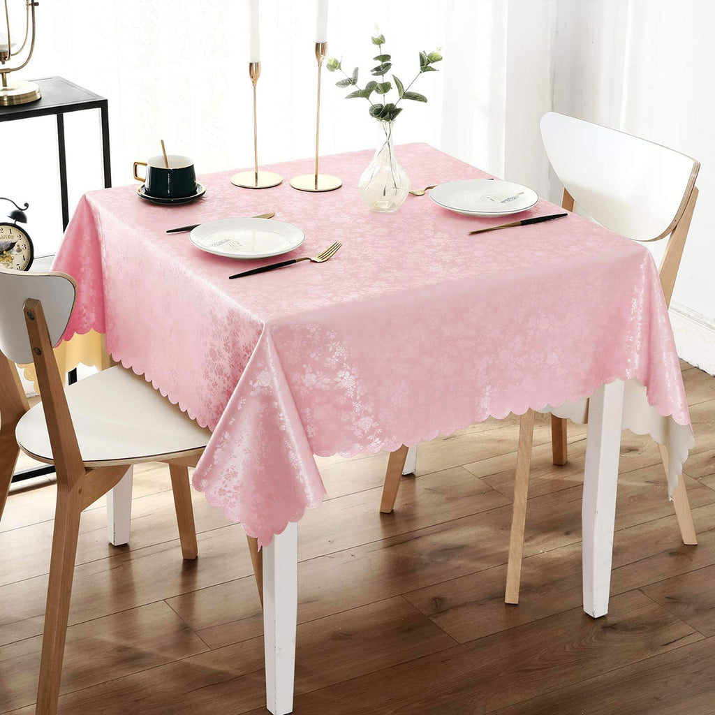 Smiry Rectangle Table Cloth, Waterproof Heavy Duty Vinyl Tablecloths, Wipeable Washable Table Cover for Kitchen and Dining Room (Beige, 60" X 84")