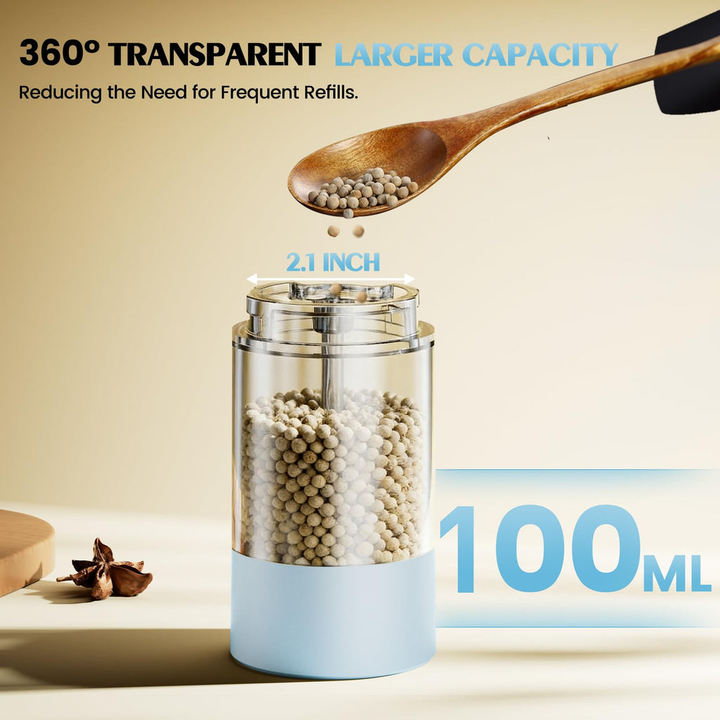 Electric Salt and Pepper Grinder Set Automatic Battery Pepper Mill Shakers Adjustable Coarseness Upgraded Larger Capacity with Led Home and Kitchen Appliances Birthday Gifts for Women Mom