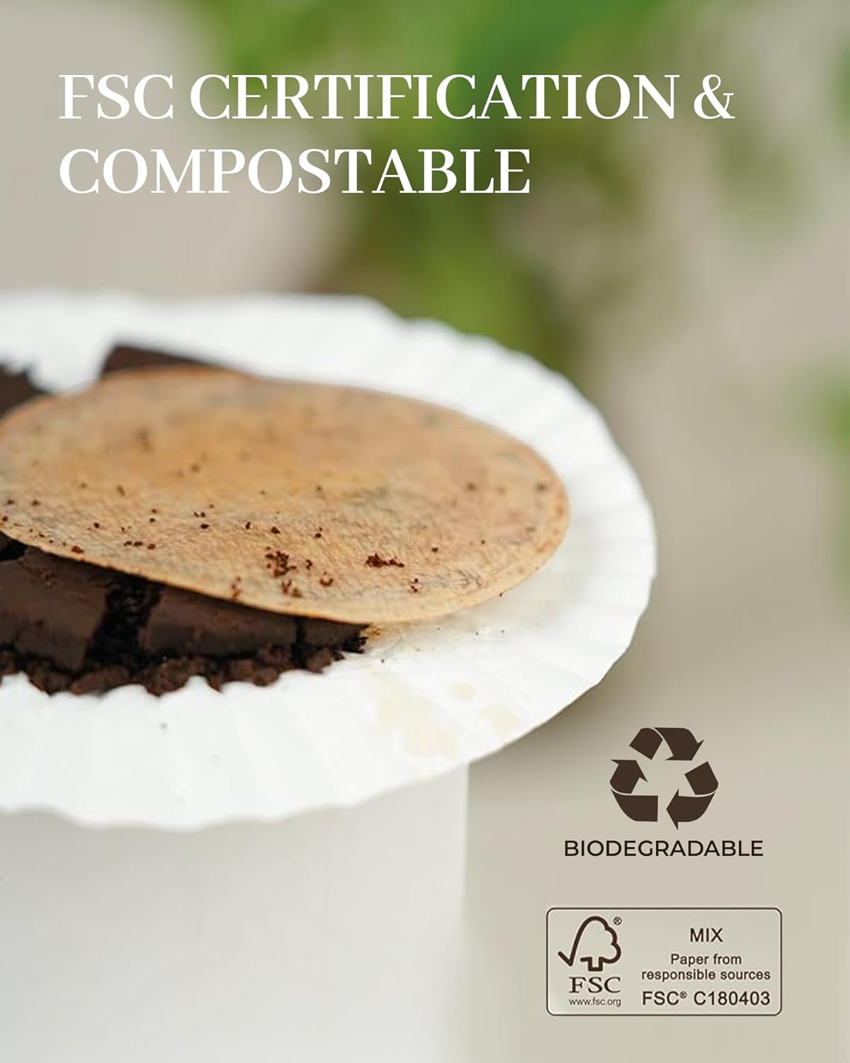 500-Count Unbleached Coffee Filters - Round Disposable Coffee Filter Papers Compatible with Aeropress Coffee Makers for Brewing Tea and Coffee