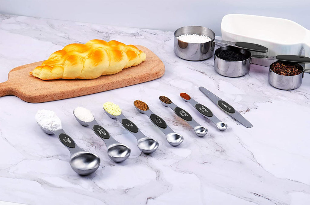 TILUCK Measuring Cups and Spoons Set, Stainless Steel, Kitchen Utensils for Cooking and Baking (10)