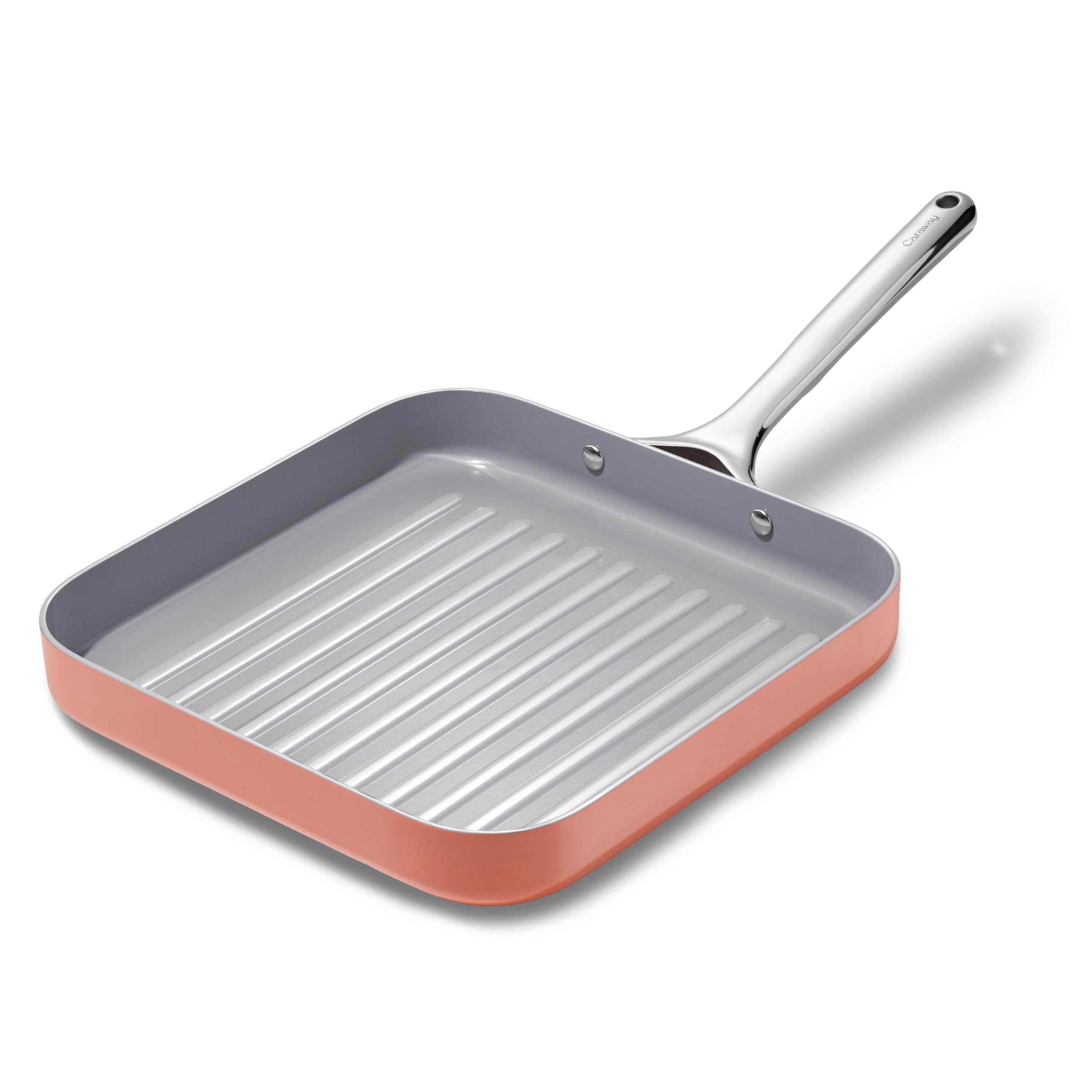 Caraway Square Grill Pan - 11” Grill Pan - Non-Stick Ceramic Coated - Non Toxic, PTFE & PFOA Free - Oven Safe & Compatible with All Stovetops - Cream