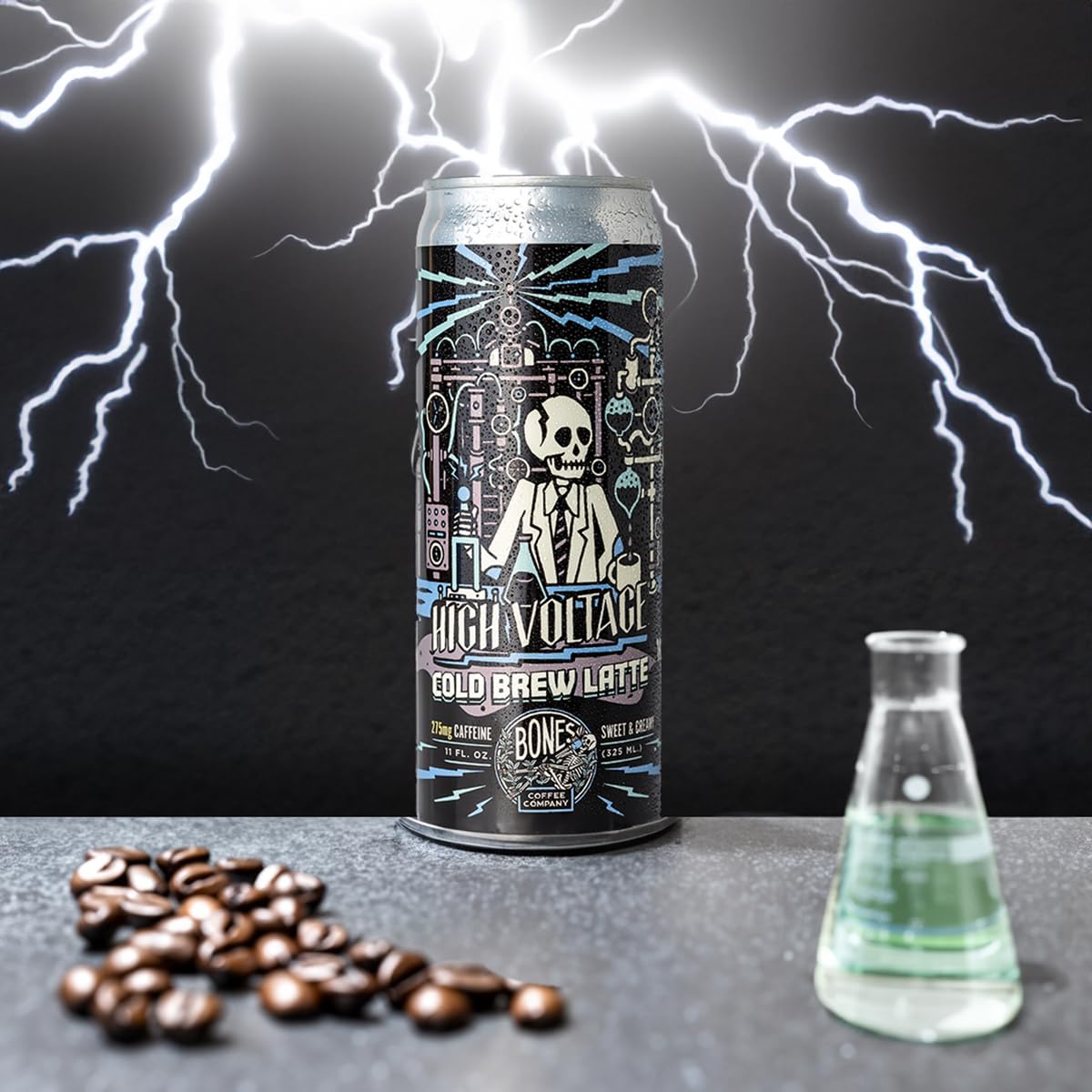 Bones Coffee Company S'mores Iced Coffee Latte - S'mores Flavored Canned Coffee Drink - 12 Pack Cans - 11 Oz Each
