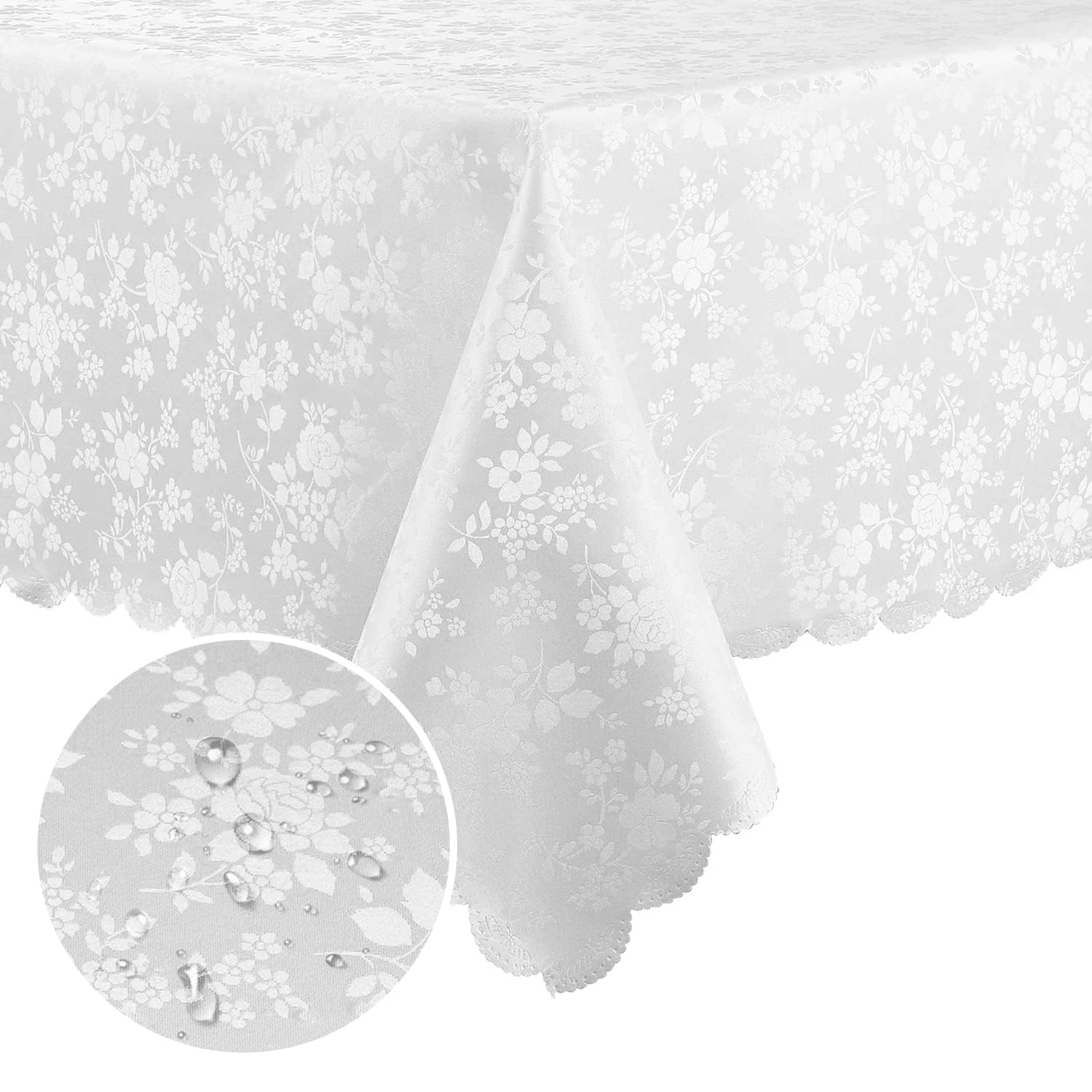 Smiry Rectangle Table Cloth, Waterproof Heavy Duty Vinyl Tablecloths, Wipeable Washable Table Cover for Kitchen and Dining Room (Beige, 60" X 84")