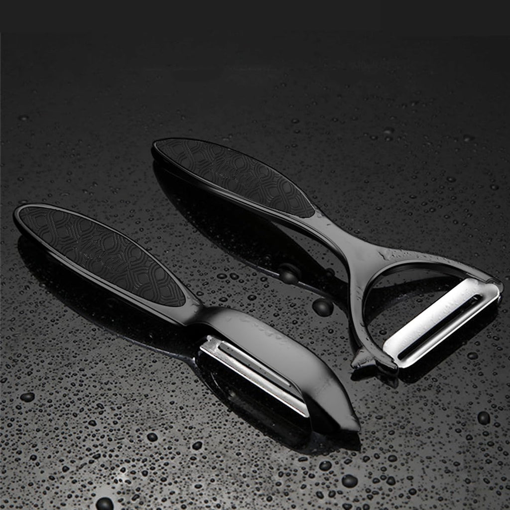 Vegetable Peeler, Potato Peelers for Kitchen Stainless Steel Multi-function Set Fruit Peeler For Kitchen and Household Tools Y & I Shape Swivel Blades for Fruit Vegetables(Black)