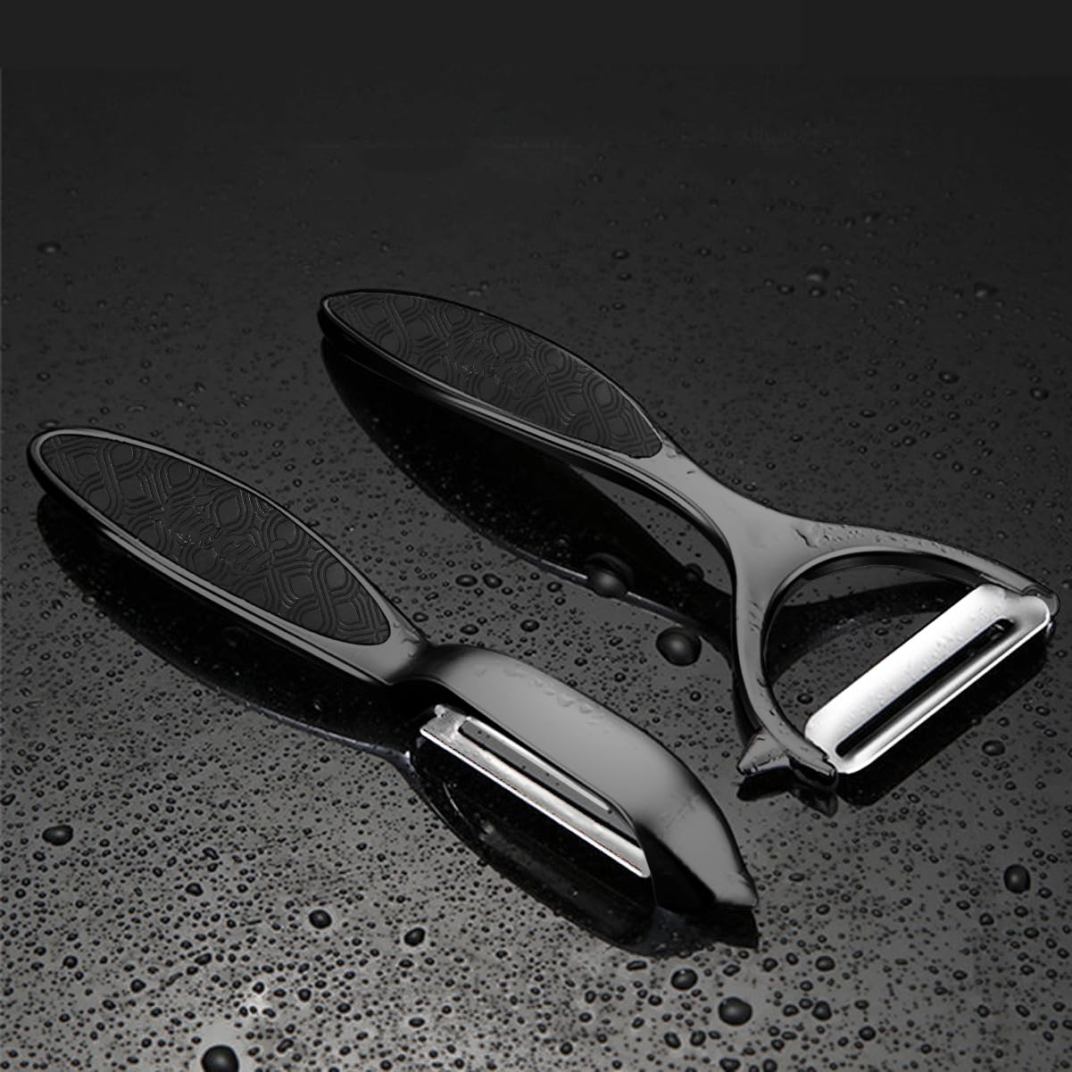 Vegetable Peeler, Potato Peelers for Kitchen Stainless Steel Multi-function Set Fruit Peeler For Kitchen and Household Tools Y & I Shape Swivel Blades for Fruit Vegetables(Black)