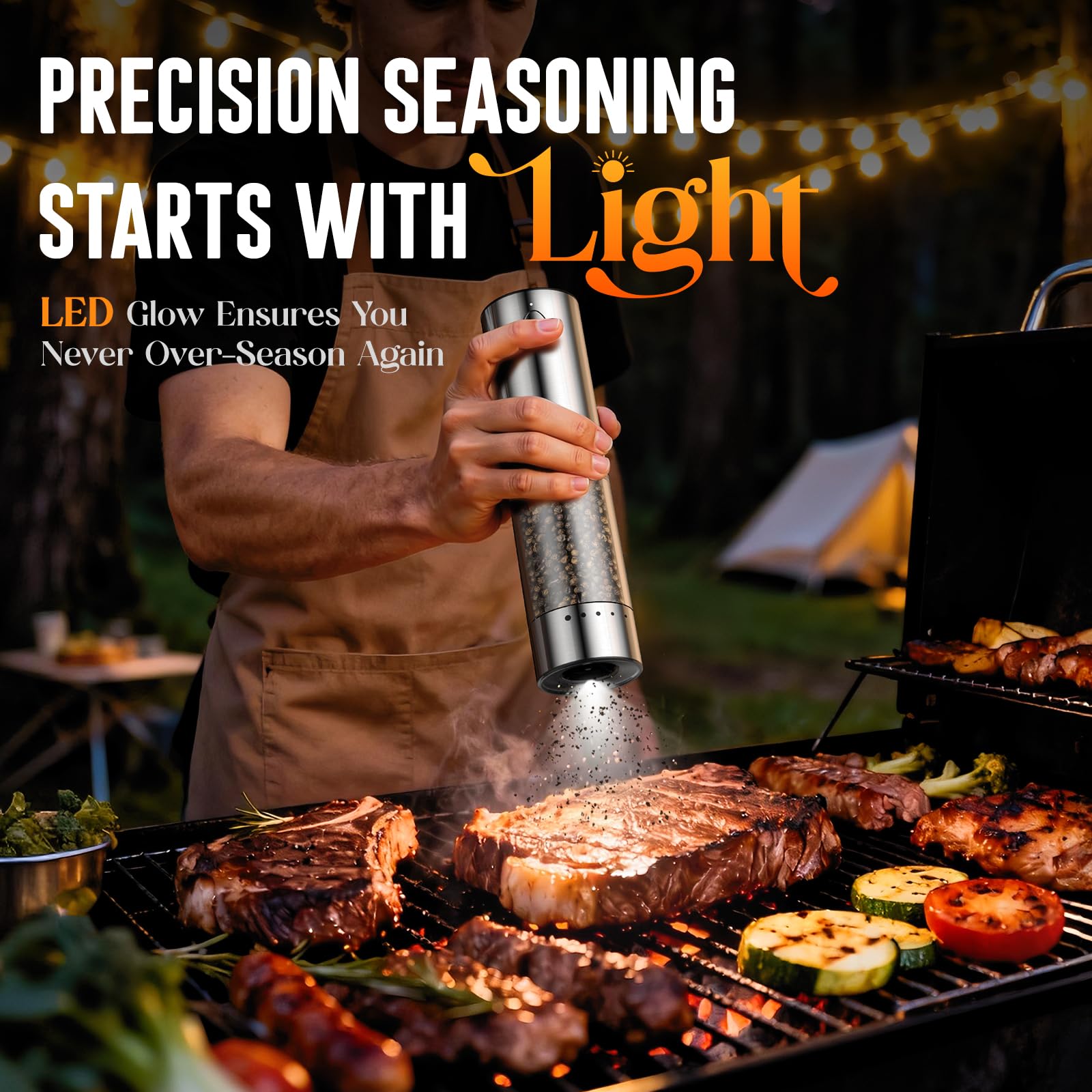 Electric Salt and Pepper Grinder Set Automatic Battery Pepper Mill Shakers Adjustable Coarseness Upgraded Larger Capacity with Led Home and Kitchen Appliances Birthday Gifts for Women Mom