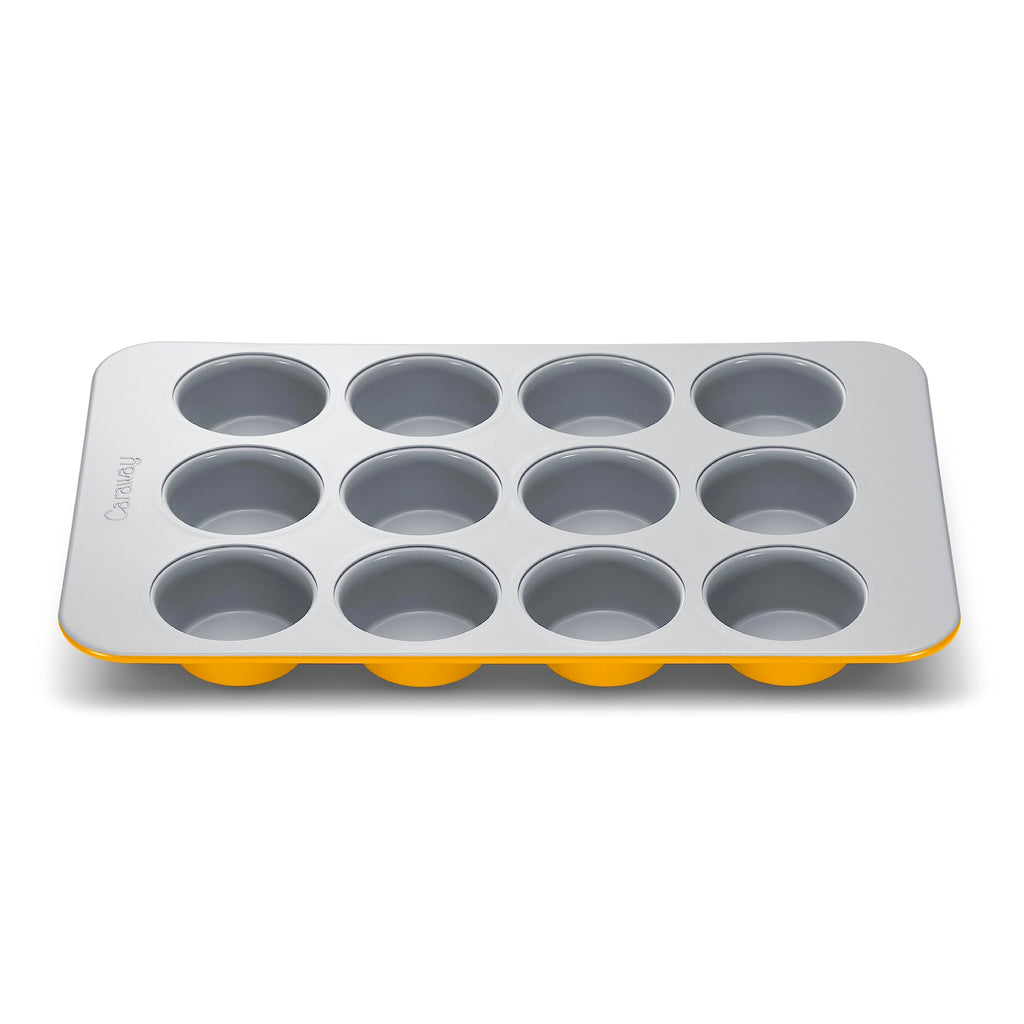 Caraway Non-Stick Ceramic 12-Cup Muffin Pan - Naturally Slick Ceramic Coating - Non-Toxic, PTFE & PFOA Free - Perfect for Cupcakes, Muffins, and More - Cream