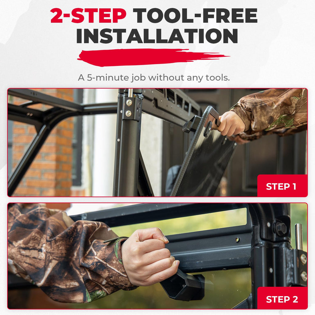 KEMIMOTO Hard Coated Rear Window, Pre-installed Back Windshield Compatible with Polaris Ranger XP 1000/Crew 2017-2026, Polaris Ranger 1000/Crew 2020-2026, Ranger XP 900/Crew 2013-2019