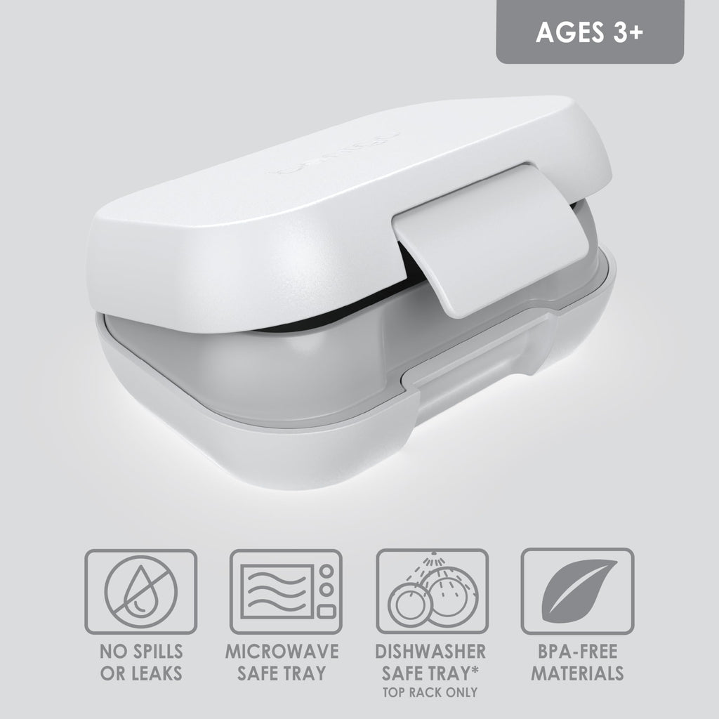 Bentgo Kids Snack - 2 Compartment Leak-Proof Bento Box Container for Snacks and Small Meals, Easy-Open Latch, Dishwasher Safe, BPA-Free for School, Daycare, & Sports - Ideal for Ages 3+ (Green/Navy)