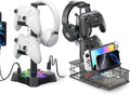 KDD Headphone Stand with USB Charger & Controller Stand for Desk with Drawer
