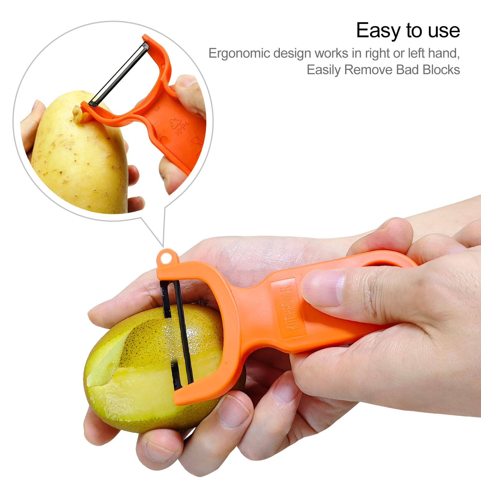 Original Vegetable Peeler Carbon Steel Blade 3-Pack Red/Green/Yellow