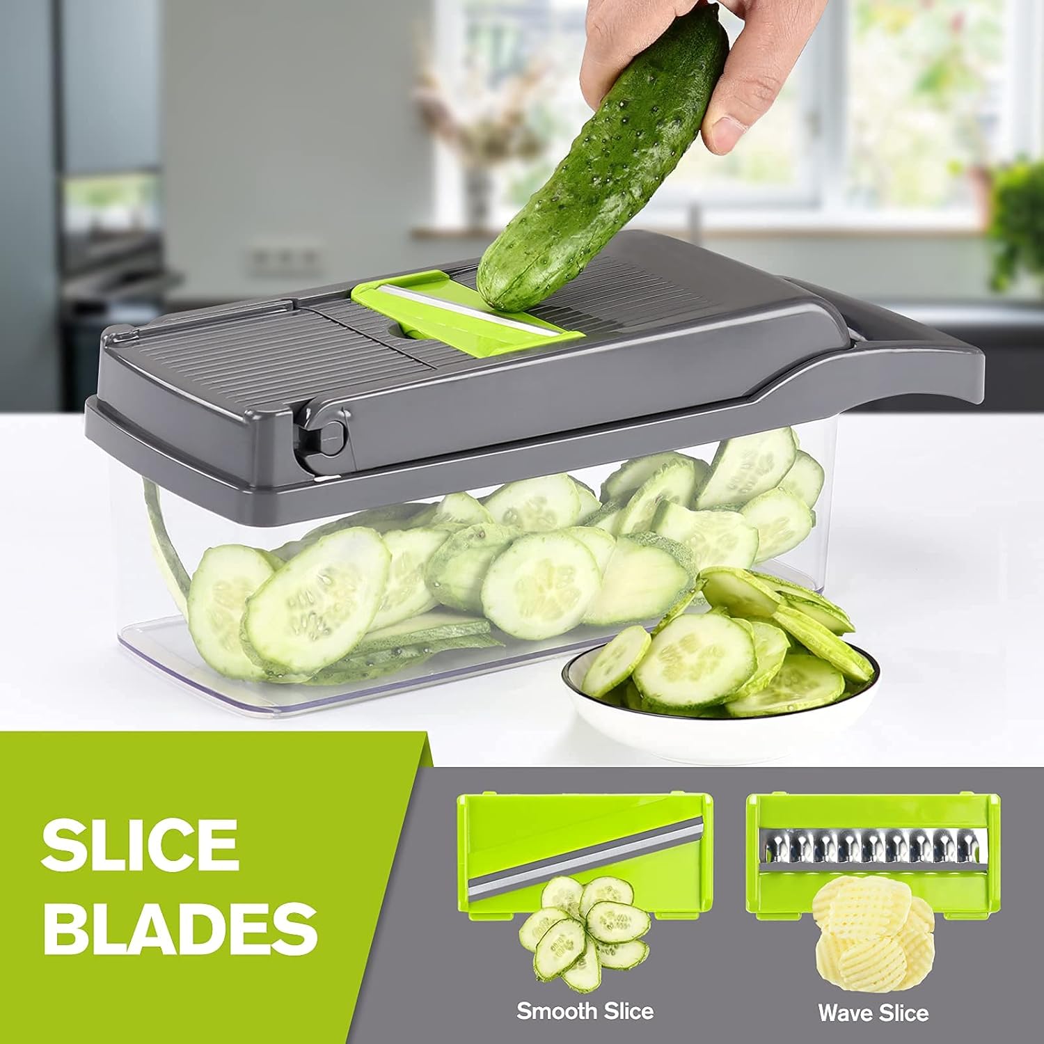 KEOUKE Vegetable Chopper Slicer + Bacon Grease Container