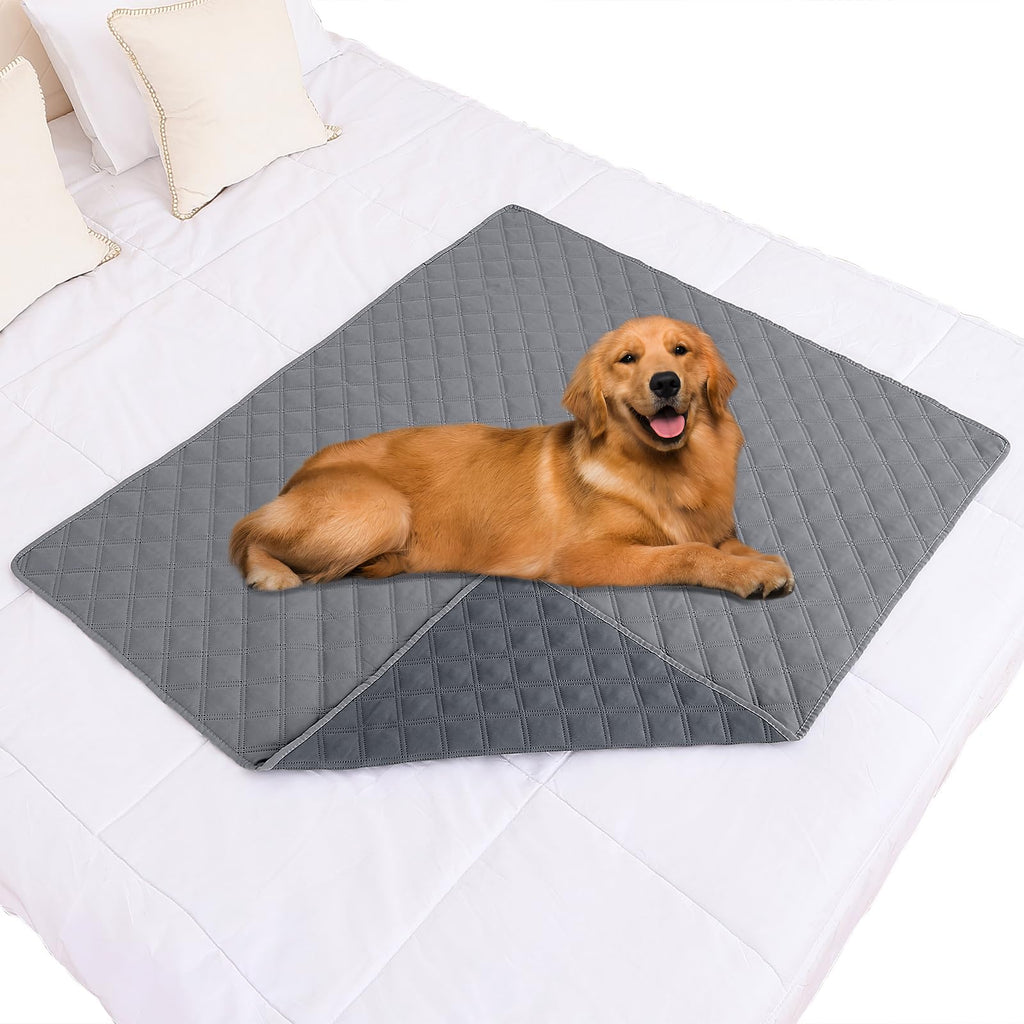 Smiry Waterproof Couch Covers for Dogs Washable, Reversible Pet Couch Covers for 3 Cushion Sofa Pet Friendly, Soft Sofa Furniture Protector for Dogs Cat Kids, Checkered (30"x70", Grey/Dark Grey)