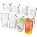Freshmage 8 Pack 20 oz Unbreakable Plastic Drinking Glasses, All-Clear Reusable Drinking Cups- BPA Free, Dishwasher & Microwave Safe, Stackable Tumblers for Home, Outdoor, Camping, Picnic, Pool