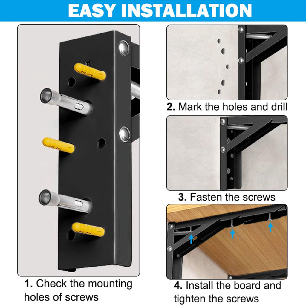 24inch Floating Shelf Bracket,Garage Heavy Duty Folding Shelf Brackets,Wall Mounted Collapsible Shelf Bracket,Max Load 330lb,(Pack of 4, No Board) (24In 4Pack)