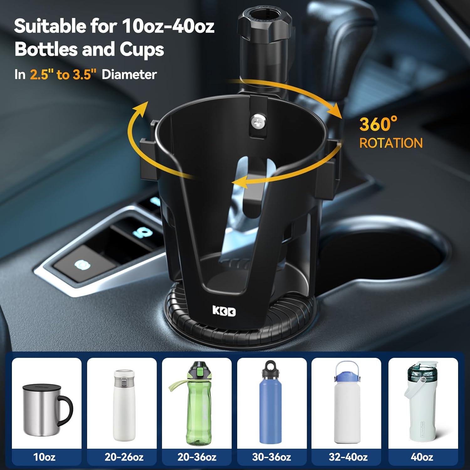 KDD Headphone Stand with Drawer & 3 in 1 Car Cup Holder Expander with Adjustable Base