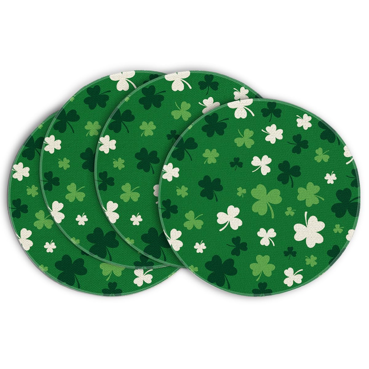 Artoid Mode Green Shamrock St. Patrick's Day Placemats Set of 4, 12x18 Inch Seasonal Spring Table Mats for Party Kitchen Dining Decoration
