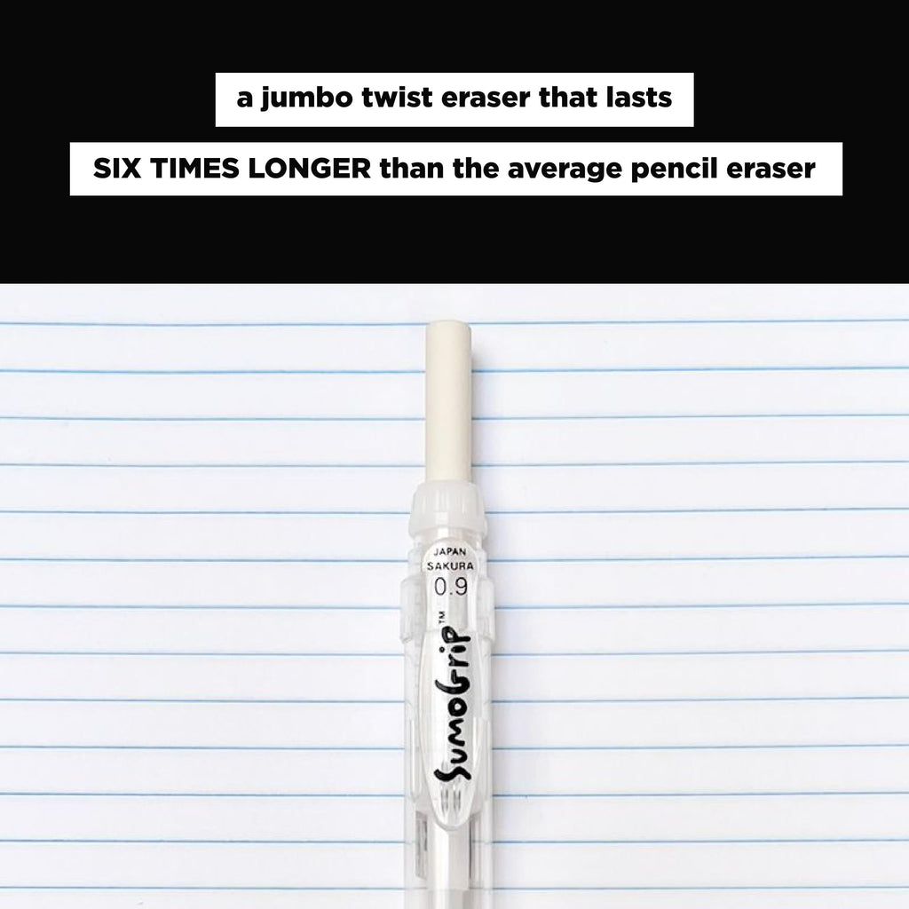 SAKURA 50280 SumoGrip 0.9-mm Pencil with Eraser, Clear
