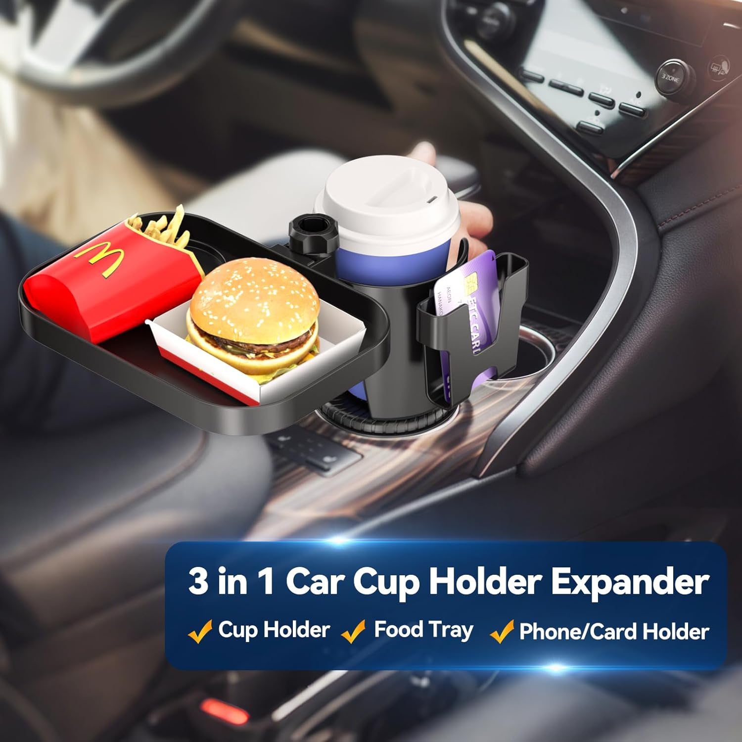 KDD Headphone Stand with Drawer & 3 in 1 Car Cup Holder Expander with Adjustable Base