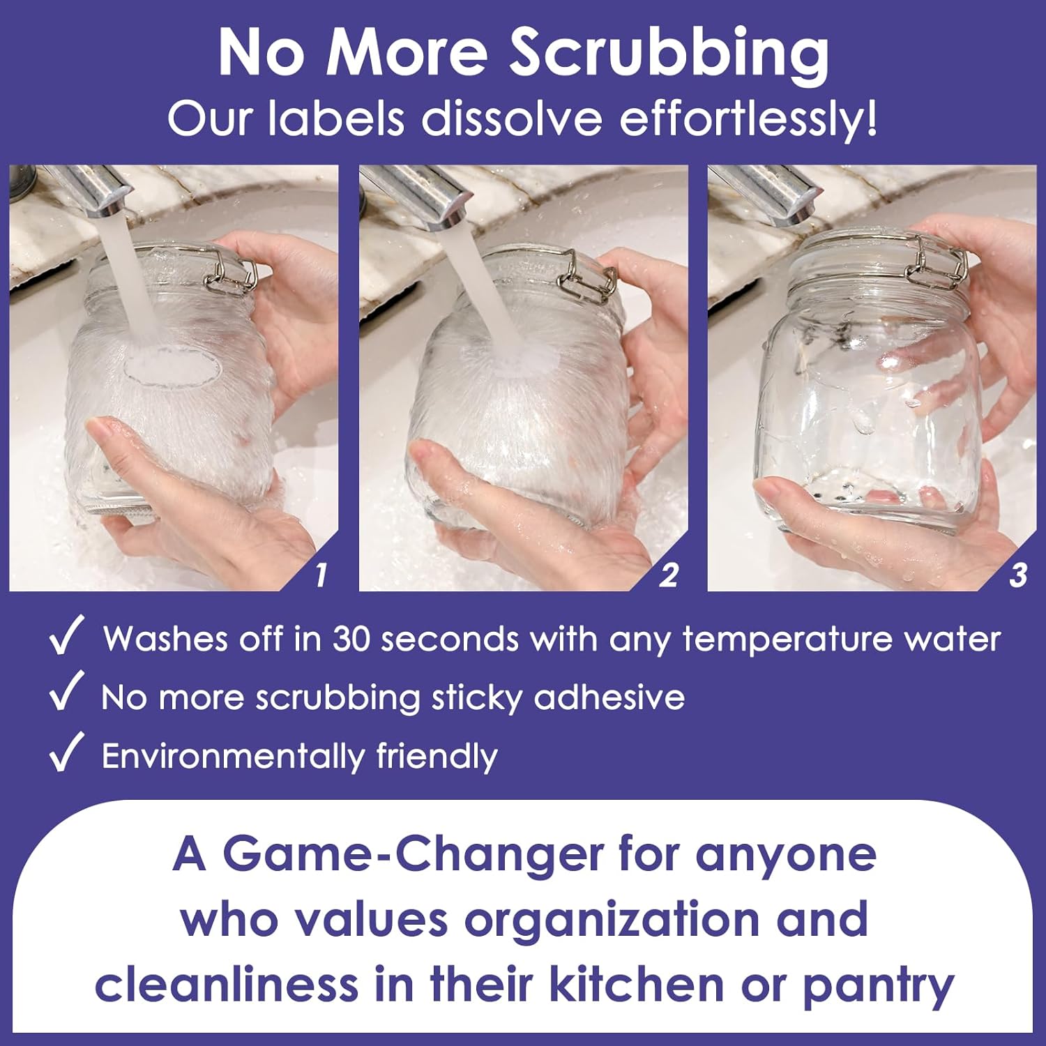 DGBDPACK 400 Dissolvable Canning Labels for Mason Jars, Small Pantry Labels 1 x 2⅛ inch, Water-Soluble Stickers-8 Designs