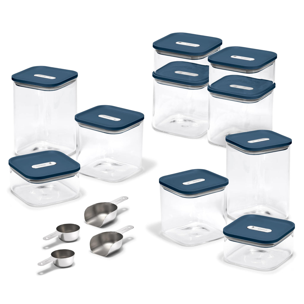 Caraway 13-Piece Glass Airtight Food Storage Containers with Lids – Non-Toxic, BPA-Free Kitchen Storage Containers – Stackable, Space-Saving Airtight Containers for Dry Goods and More - Navy
