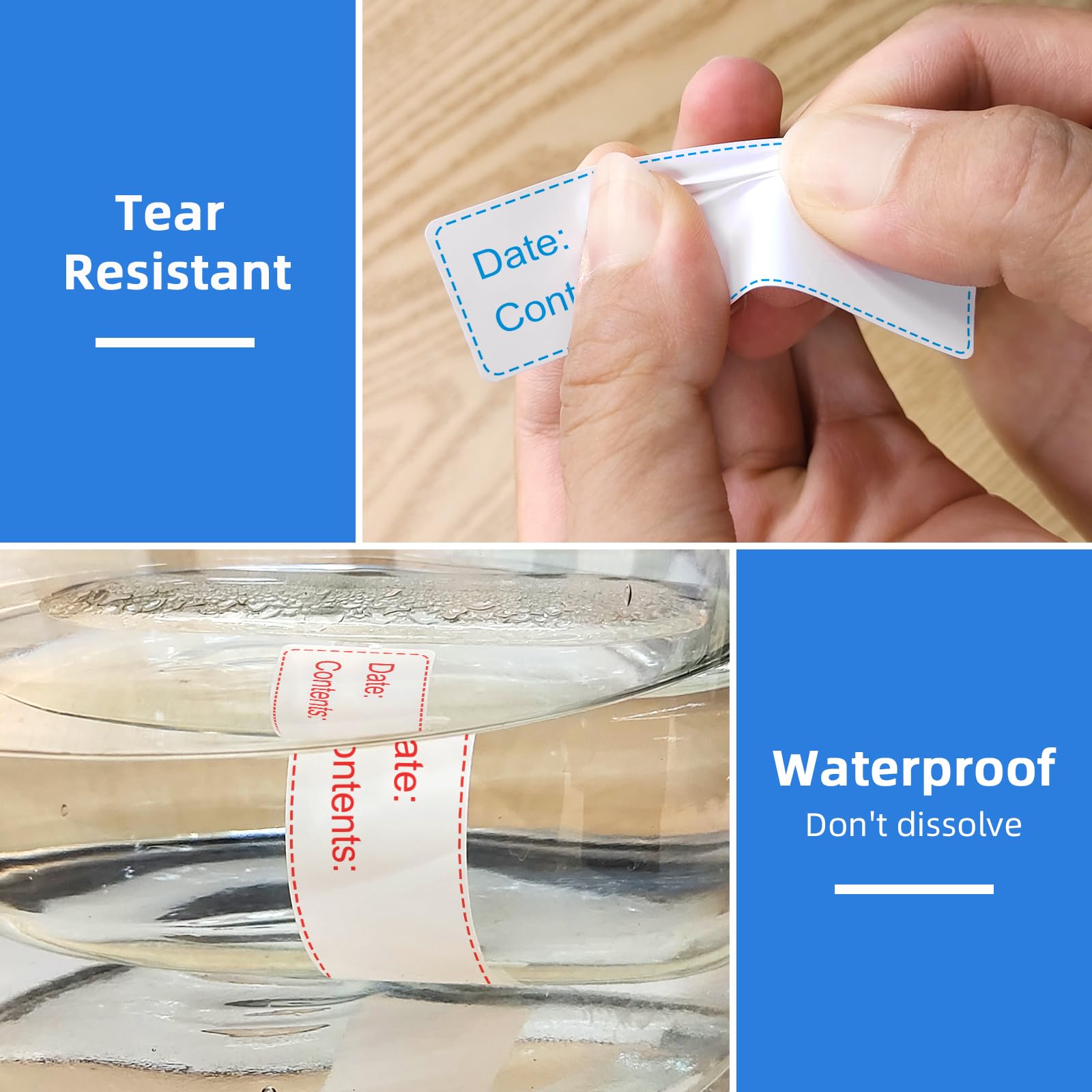 500 Pcs 1" x 3" Freezer Refrigerator Food Labels, Removable Adhesive, Water Oil Resistant, No Residue Food Storage Containers Labels Perfect for Monitoring Your Food in Kitchen