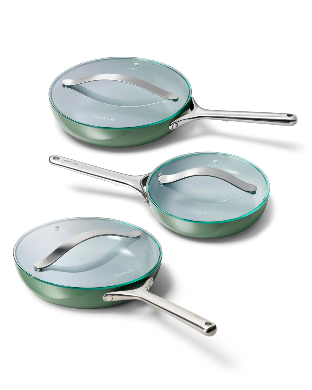 Caraway Nonstick Ceramic Frying Pan With Glass Lid (2.7 qt, 10.5") - Non Toxic, PTFE & PFOA Free - Oven Safe & Compatible with All Stovetops (Gas, Electric & Induction) - Cream
