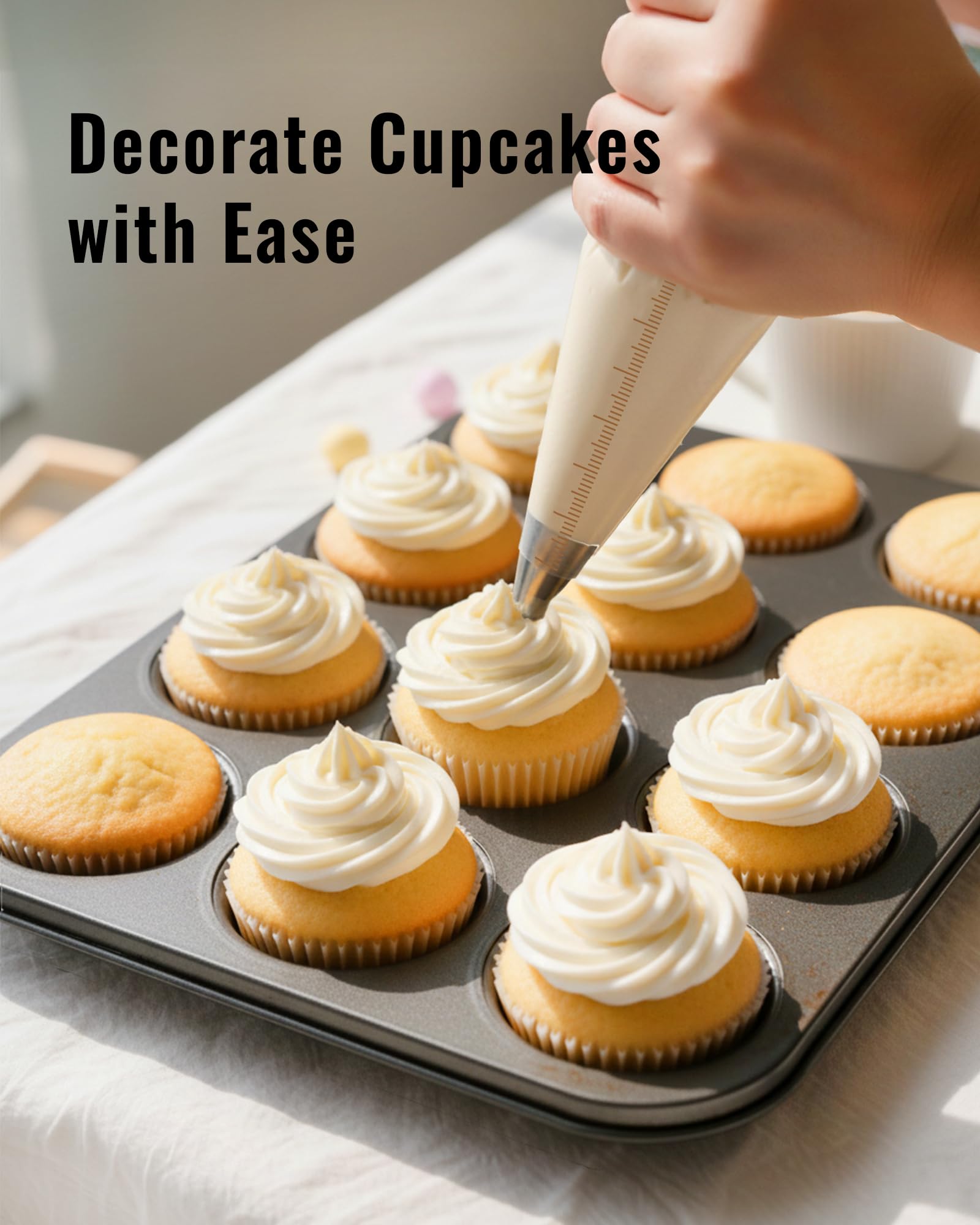 16 Inch Large Piping Bags, 100PCS Thickened Disposable Pastry Bags, Anti Burst Icing Bags for Cream Frosting, Non-slip Frosting Bags, Cake & Cookie Decorating Supplies