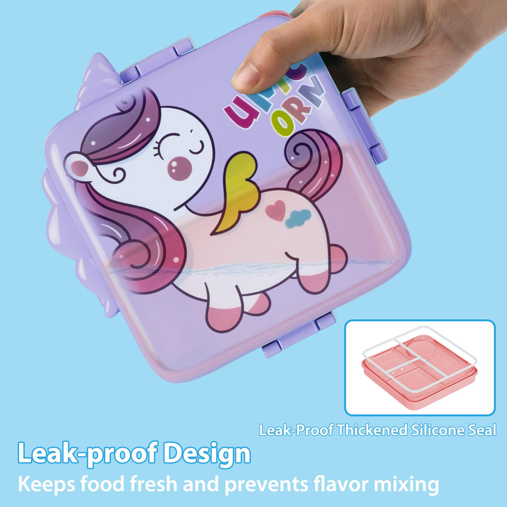 Freshmage Stainless Steel Double-Layer Bento Box Container with 3 Compartments, Large Capacity Leakproof and BPA Free Bento Lunch Box, Durable,Drop-Proof, Dishwasher Safe, Pink