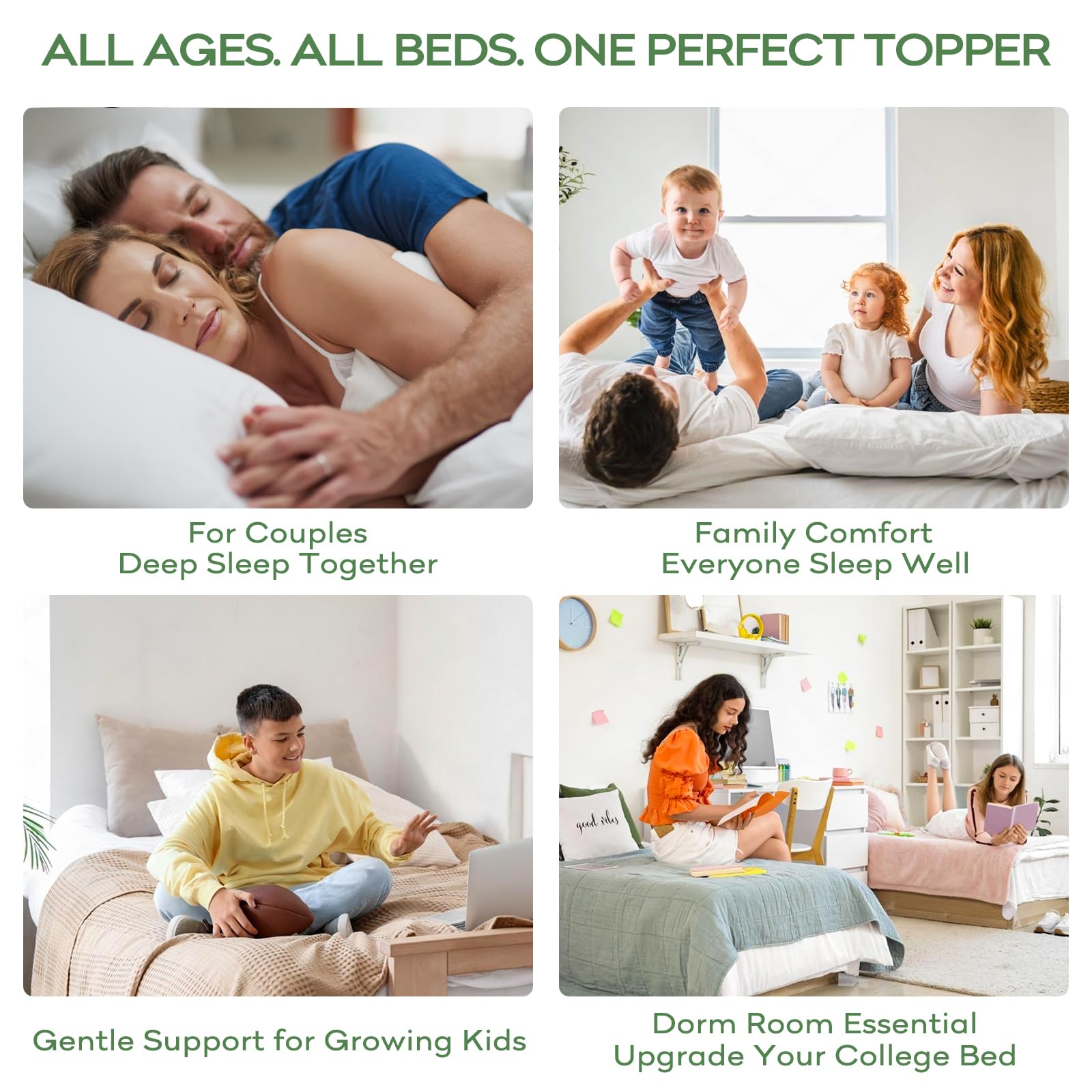 OLANLY Queen Mattress Topper – Viscose Made from Bamboo, Cooling Soft Queen Pillow Top Mattress Pad for Back Pain Relief, Plush Down Alternative Fill Bed Topper with Elastic Deep Pocket, Dark Gray