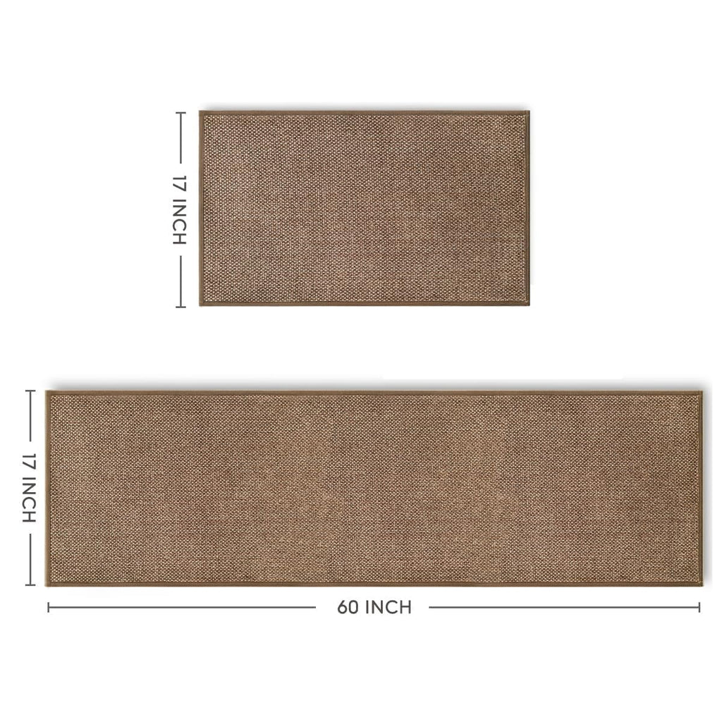Artoid Mode Washable Non Slip Kitchen Rugs and Mats Set of 2, Rubber Backing Absorbent Kitchen Mats for Floor Front of Sink - 17x29 and 17x47 Inch