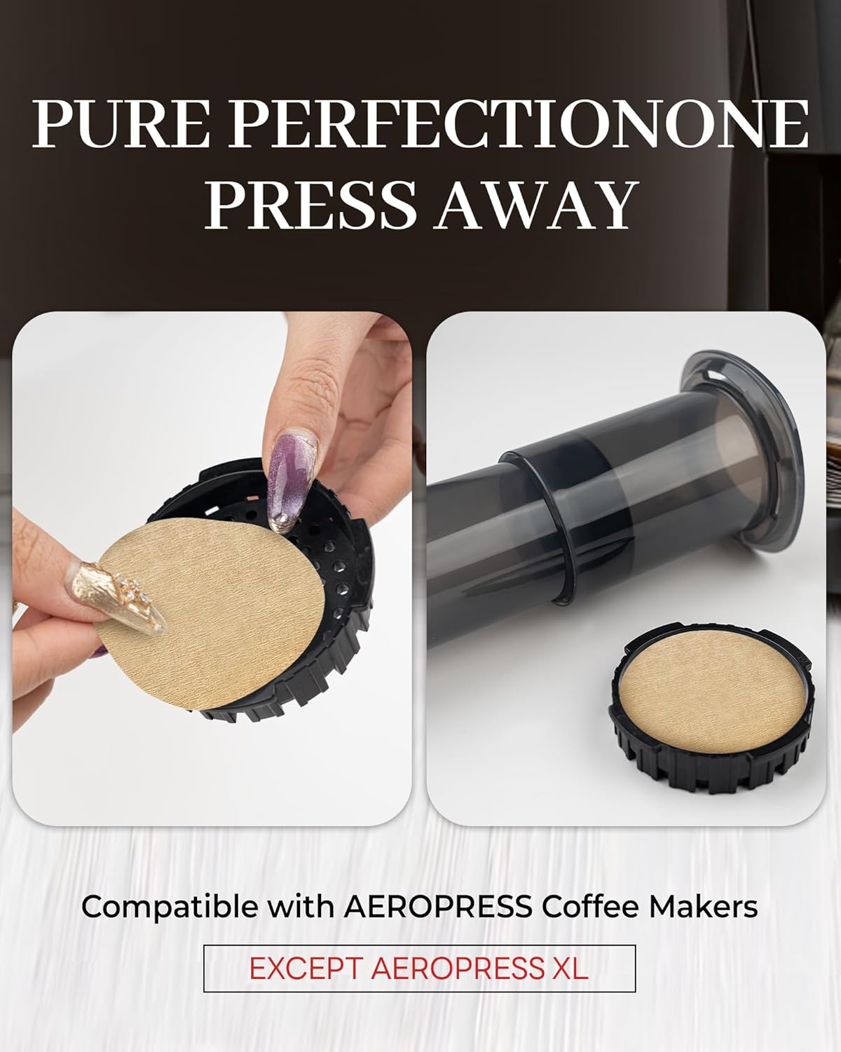 500-Count Unbleached Coffee Filters - Round Disposable Coffee Filter Papers Compatible with Aeropress Coffee Makers for Brewing Tea and Coffee