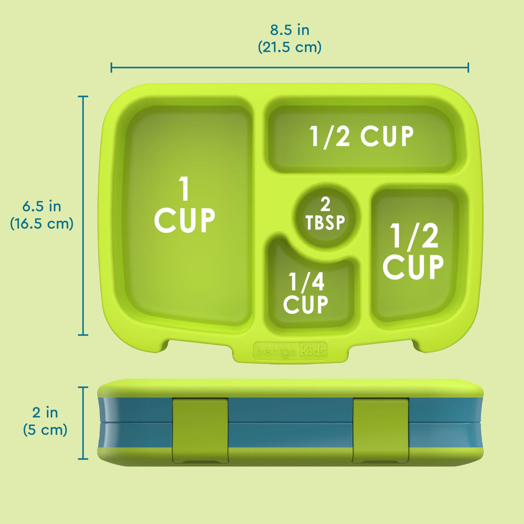 Bentgo Kids Prints Leak-Proof, 5-Compartment Bento-Style Kids Lunch Box - Ideal Portion Sizes for Ages 3-7, Durable, Drop-Proof, Dishwasher Safe, & PFAS & BPA-Free Materials (Unicorn)