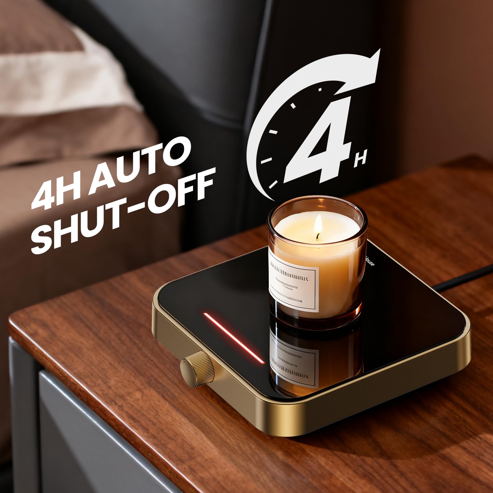 Maestri House Mug Warmer, Electric Coffee Cup Warmer for Desk with 3-Temp Settings,Auto Shut Off, Constant Temperature Heating for Beverage, Milk, Tea and Hot Chocolate at Home & Office (Wood Grain)