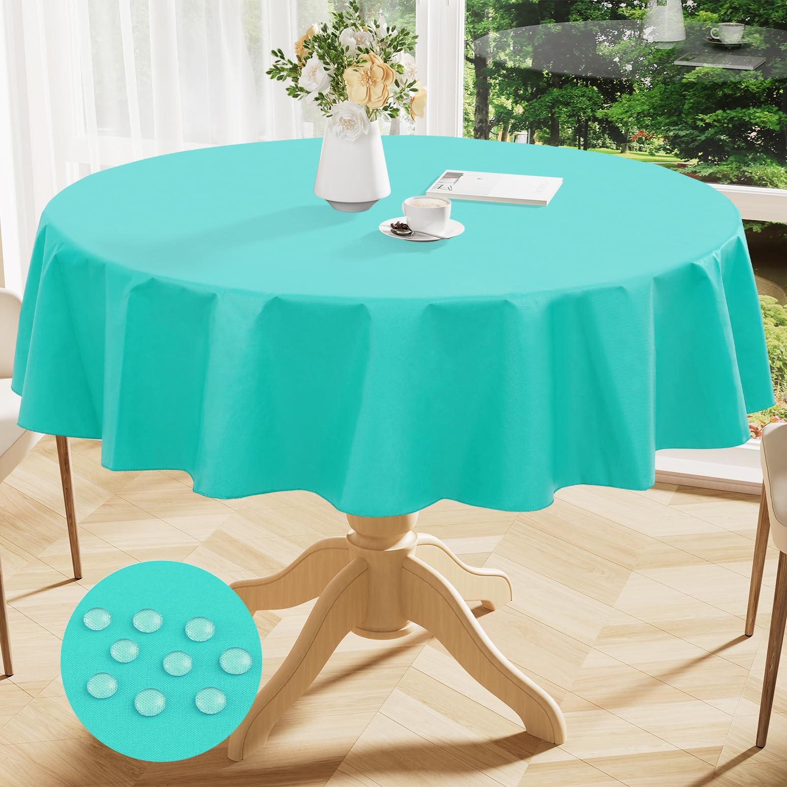 Smiry Rectangle Table Cloth 60x84 Inch, Waterproof Wipeable Vinyl Tablecloths Protector, Oil Spill Proof Plastic Table Cover for Dining, Picnic, Camping, Outdoor, Clear