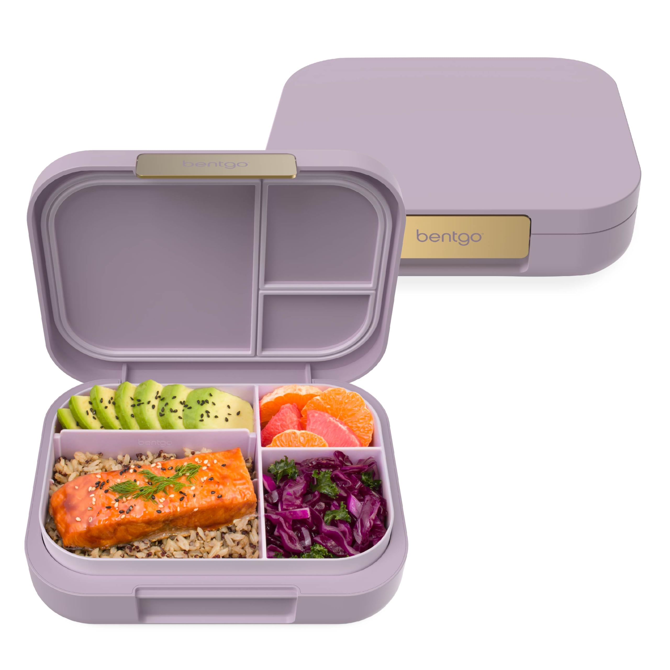 Bentgo Modern - Adult & Teen Bento Lunch Box; 3-4 Compartments, Leak-Resistant, 5.5 Cup Capacity/44 fl oz, Improved Locking Clips, Reusable, BPA-Free, Dishwasher/Microwave Safe Tray (Dark Gray)