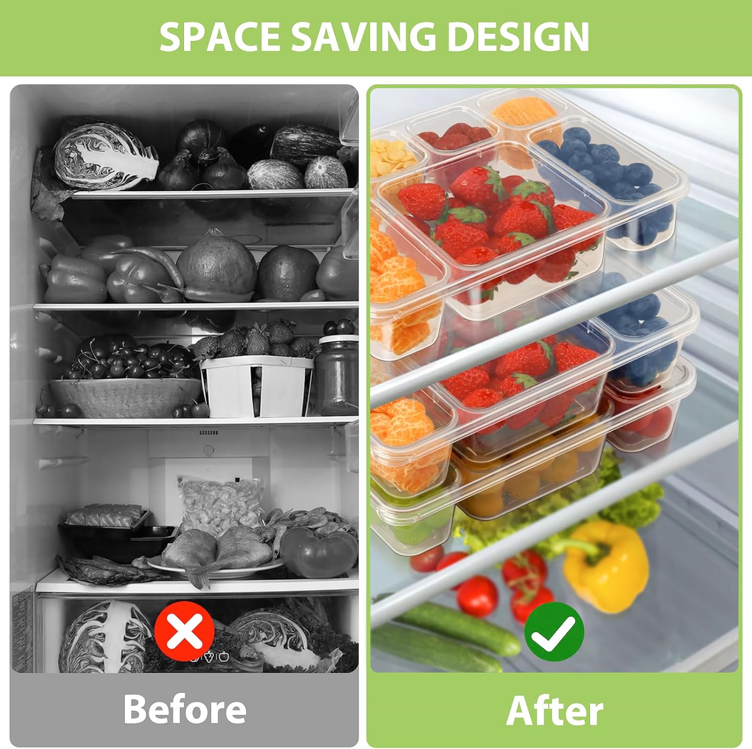 Freshmage Snackle Box Container - 2 Pack, 7 Compartment Divided Serving Tray with Lid, Portable Clear Snack Box Containers for Candy, Fruits, Nuts, and Snacks – Perfect for Travel, Parties, Picnics