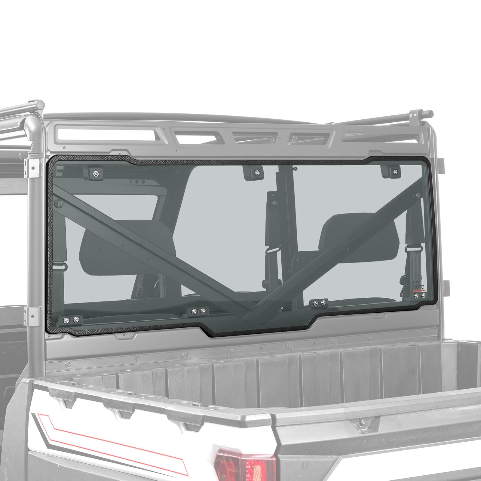 KEMIMOTO Hard Coated Rear Window, Pre-installed Back Windshield Compatible with Polaris Ranger XP 1000/Crew 2017-2026, Polaris Ranger 1000/Crew 2020-2026, Ranger XP 900/Crew 2013-2019