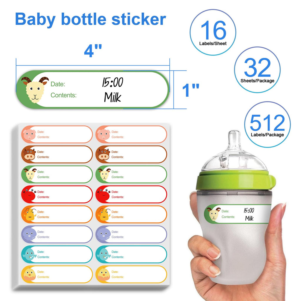 500 Pcs 1" x 3" Freezer Refrigerator Food Labels, Removable Adhesive, Water Oil Resistant, No Residue Food Storage Containers Labels Perfect for Monitoring Your Food in Kitchen