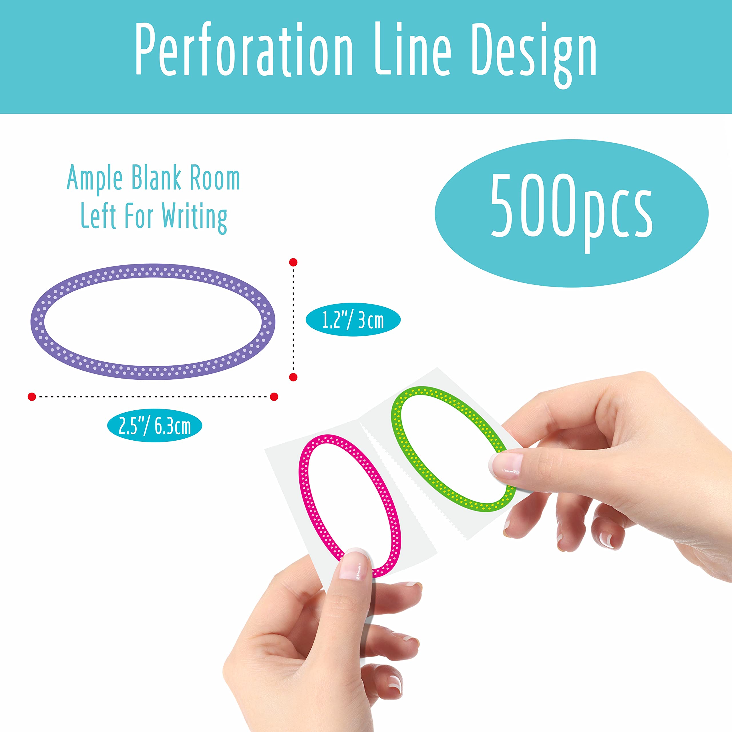 500 Removable Freezer Pantry Canning Labels Set Water Oil Resistant with Perforation Line for Food Containers Jars Kitchen Restaurant Storage Organization