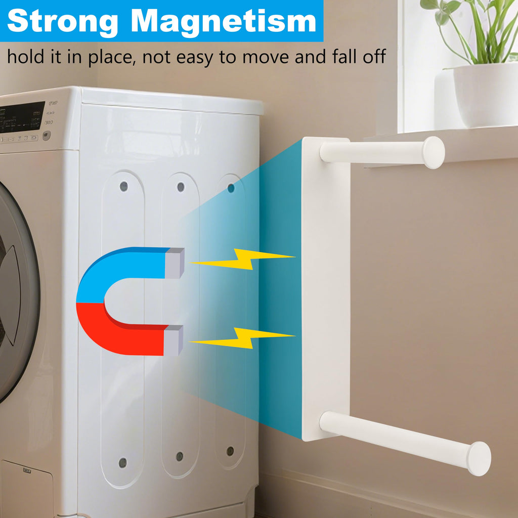 RedCall Magnetic Hanger Organizer for Washing Machine,Strong Magnet Hanger Storage Rack for Laundry Room Organization,Stacker Holder (White)