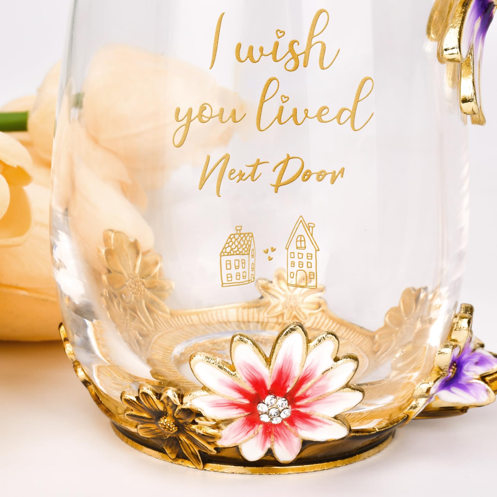 OEAGO Gifts for Mom Women Mothers Day Valentines Day Gifts Glass Coffee Enamels Mug Best Birthday Valentine's for Her Girlfriend Wife from Daughter Son Tea Cup Christmas Stocking Stuffers