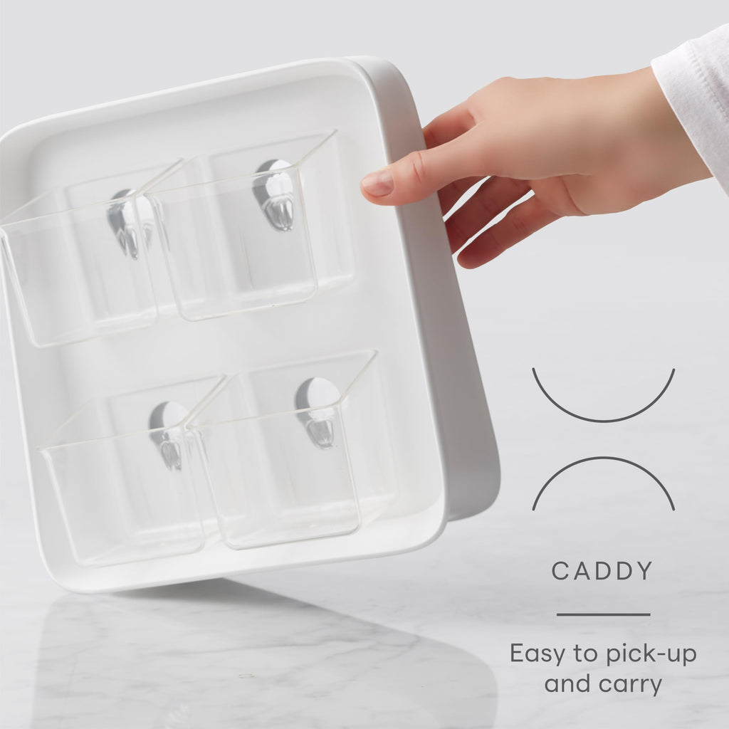 YouCopia SipStation Hydration Caddy, Hydration Packet Storage, Adjustable Electrolyte Powder Organizer, Speckled White