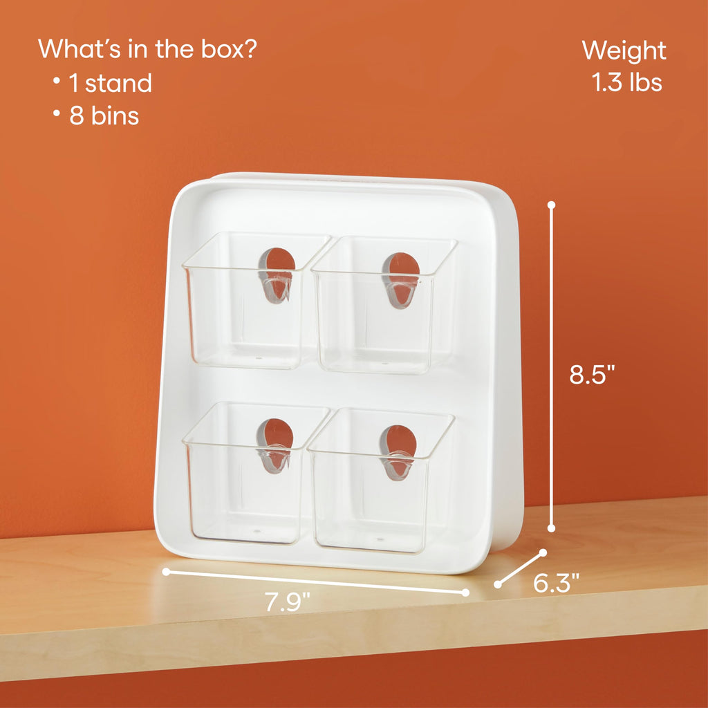 YouCopia SipStation Hydration Caddy, Hydration Packet Storage, Adjustable Electrolyte Powder Organizer, Speckled White