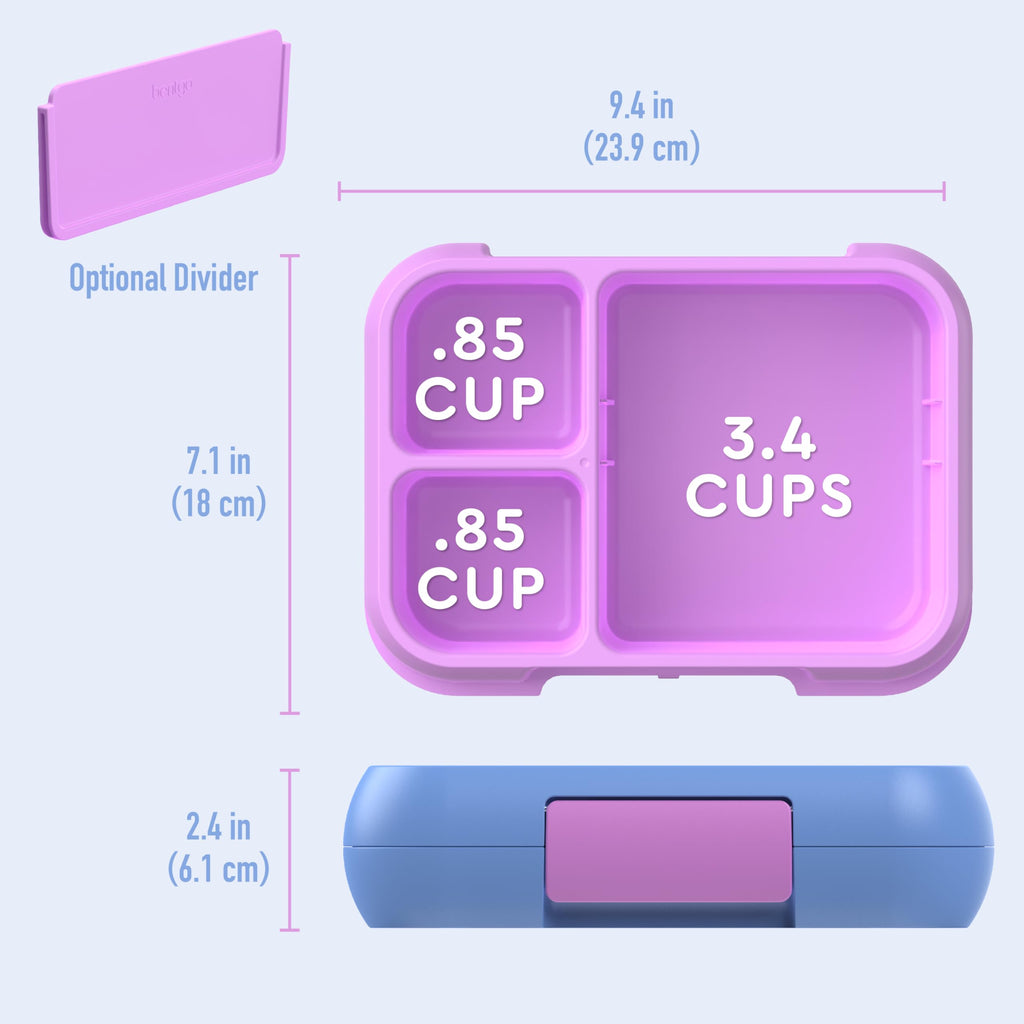 Bentgo Pop - Leak-Proof Lunch Box & Removable Divider for Ages 8+ & Teens - Lunch Container Holds 5 Cups of Food; 3-4 Compartments; Microwave/Dishwasher Safe; 2 Year Warranty (Navy Blue/Chartreuse)