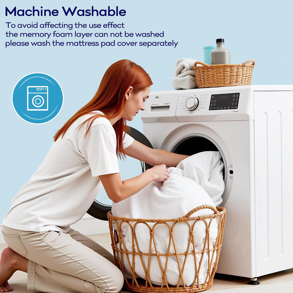 OLANLY Dual-Layer 4 Inch Queen Size Memory Foam Mattress Topper for Back Pain, 2 Inch Cooling Pillow Top Mattress Pad Cover and 2 Inch Gel Memory Foam Topper, Deep Elastic Pocket, Grey