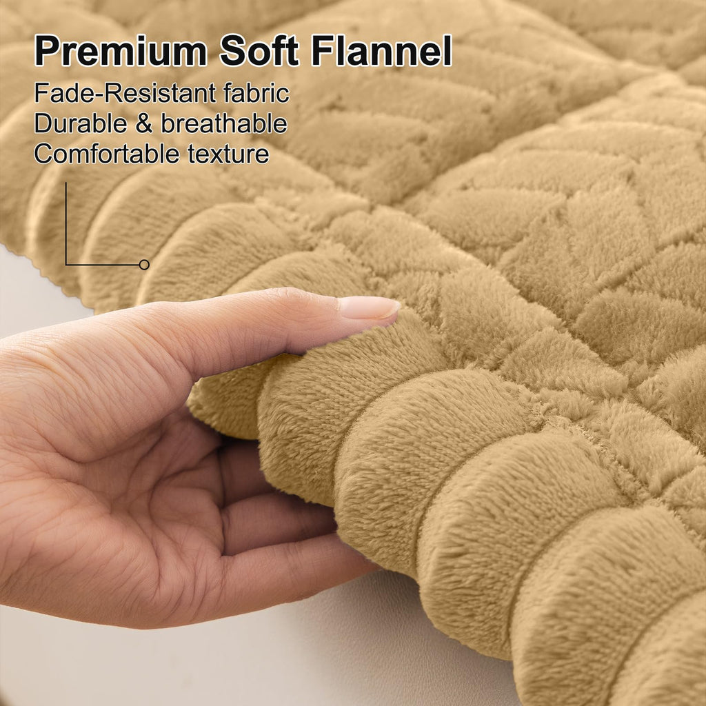 Smiry Non Slip Couch Covers for Dogs, Fuzzy Pet Couch Covers for 2-3 Cushion Sofa Pet Friendly, Soft Sofa Slipcovers Cushion Furniture Protector Washable (Beige, 27.6" x 59")