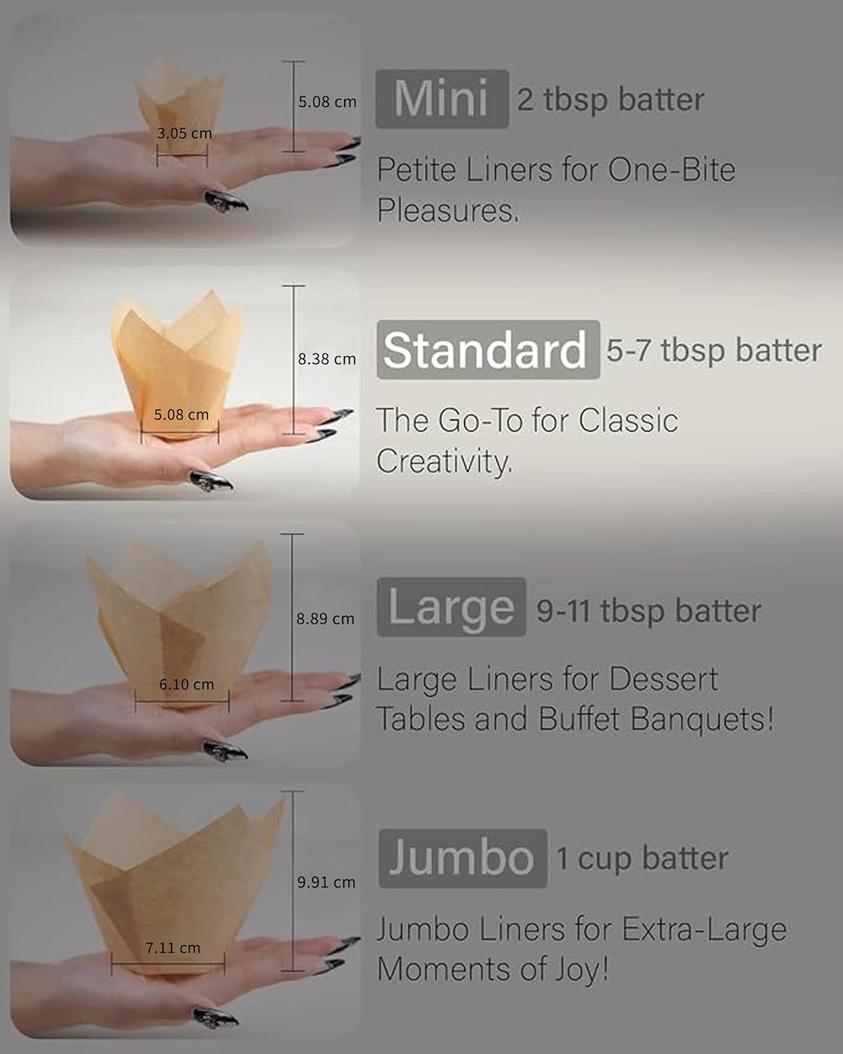 50pcs Natural Cupcake Baking Cups, Heavy Duty Parchment Paper Cupcake Liners 3.5oz for Muffin, Dessert.