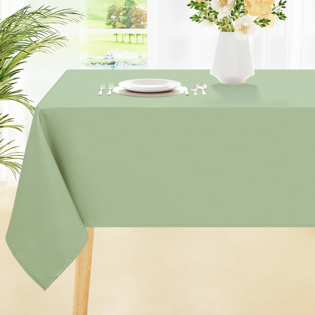 Smiry Rectangle Table Cloth, Waterproof Anti-Scratch Polyester Tablecloth, Decorative Washable Fabric Table Cover for Dining, Buffet, Parties and Outdoor, 60x84, Black